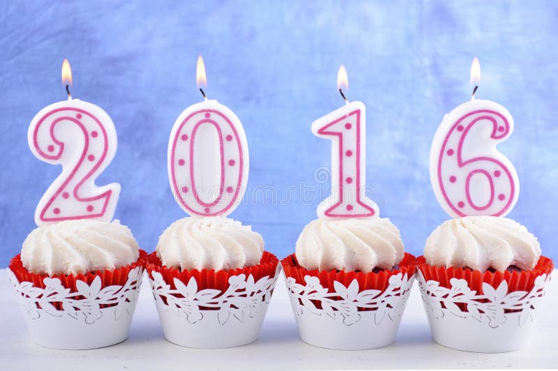Happy New Year 2016 Cupcakes stock image Happy New Year 2016 Cupcakes stock image
