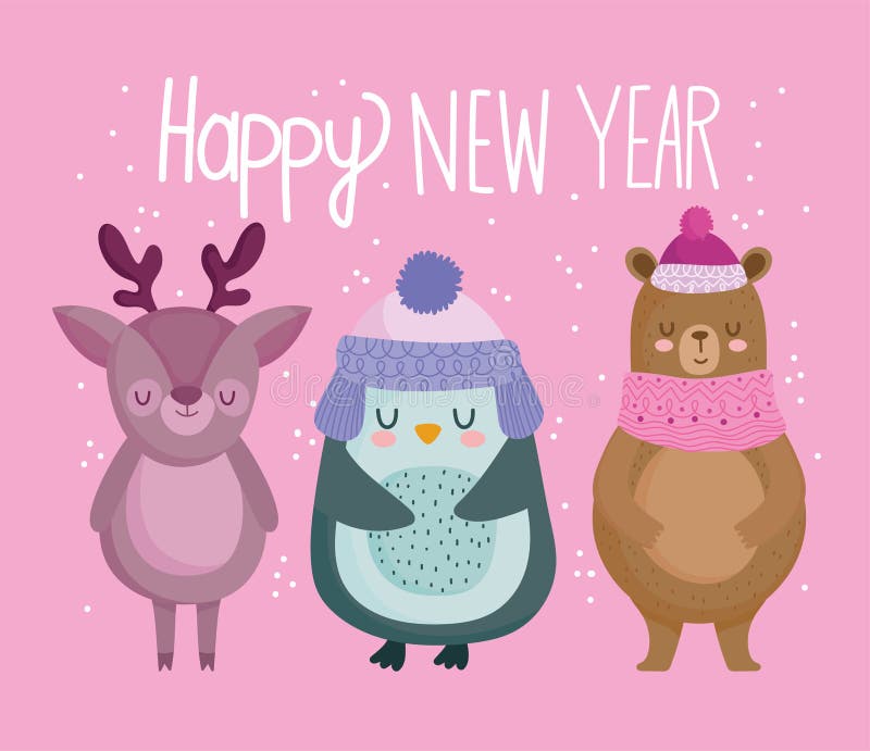 Happy New Year 2021, Cute Penguin Reindeer and Bear Animals Cartoon Stock Vector - Illustration of merry, bear: 200985809 Happy New Year 2021, Cute Penguin Reindeer and Bear Animals Cartoon Stock Vector - Illustration of merry, bear: 200985809