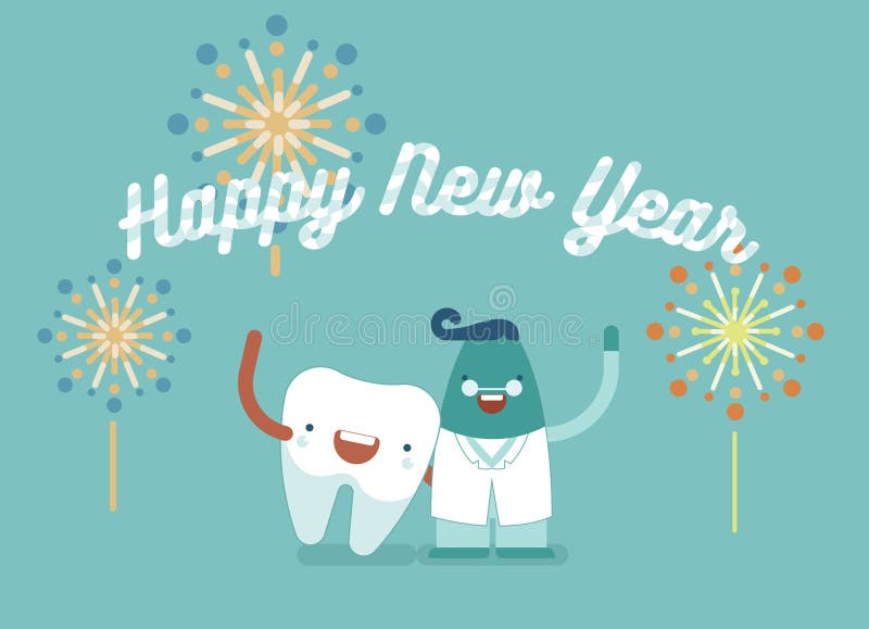 Happy New year,dental concept stock illustration