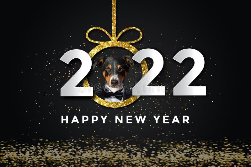 Happy new year 2022 with a dog