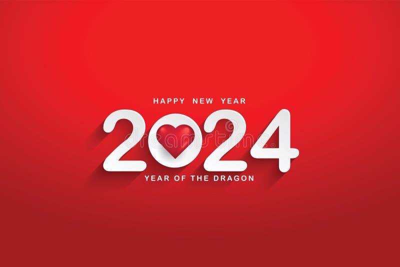 Happy New Year 2024 Year of the Dragon. Elegant Designvector
