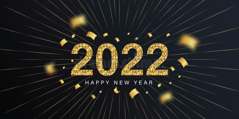 2022 Happy New Year Elegant Design - Vector Illustration of Golden ...