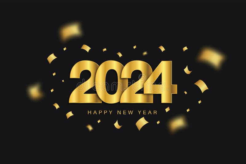 Happy New Year Elegant Design Vector Illustration Golden Logo Numbers Black Background Perfect Typography Save Date 273577421 