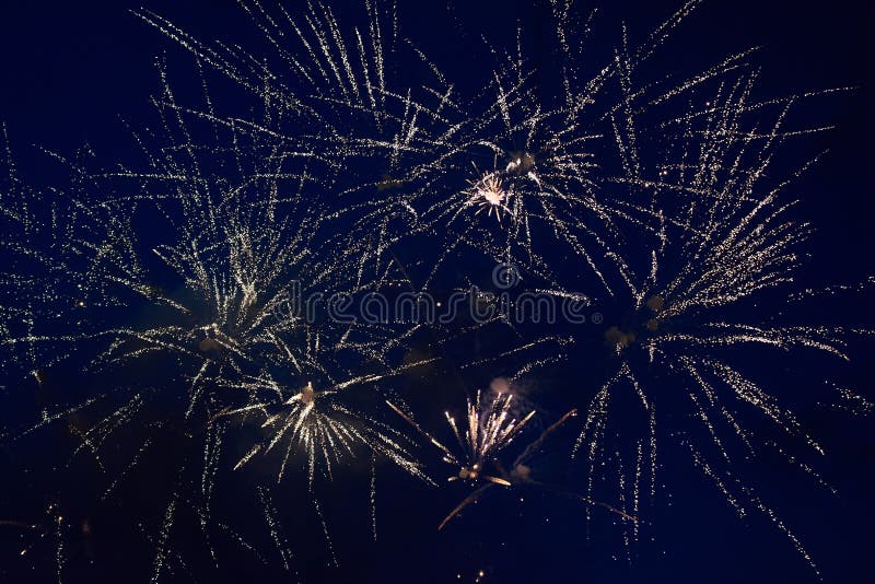 Happy New Year 2021 with Exploding Fireworks in the Background Stock