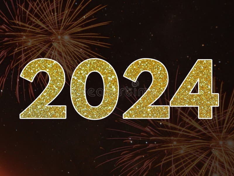 Happy New Year 2024 on Firework Stock Photo Image of 2024, lights