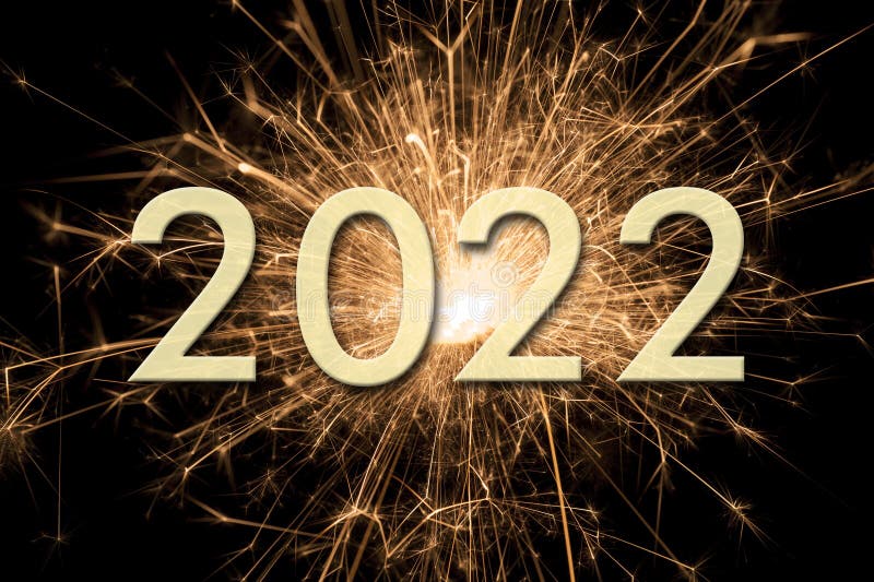 Happy new year 2022 with fireworks stock photos