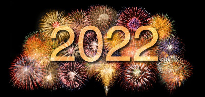 Happy new year 2022 with fireworks royalty free stock images
