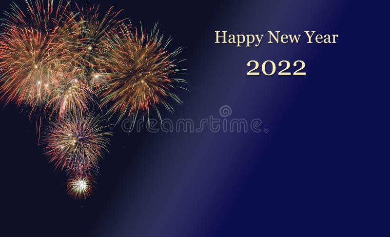 Happy new year 2022 with fireworks royalty free stock photography