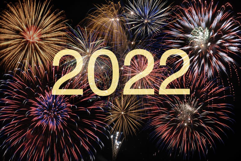 Happy new year 2022 with fireworks stock photography Happy new year 2022 with fireworks stock photography