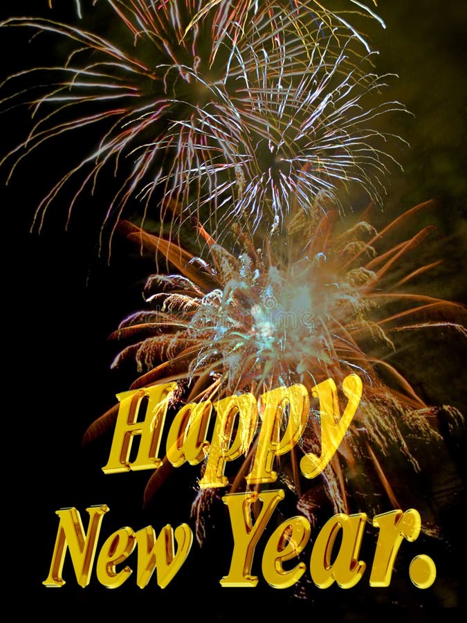 Happy new year with fireworks. vector illustration