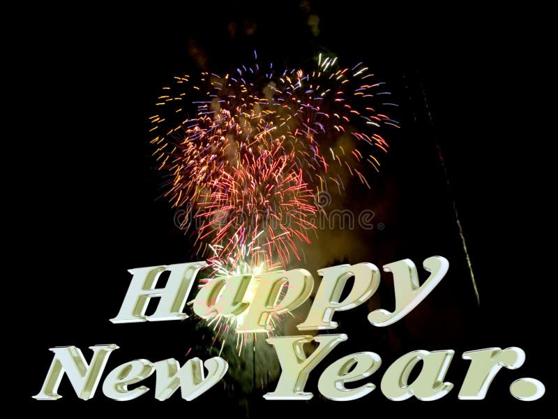 Happy new year with fireworks. royalty free illustration