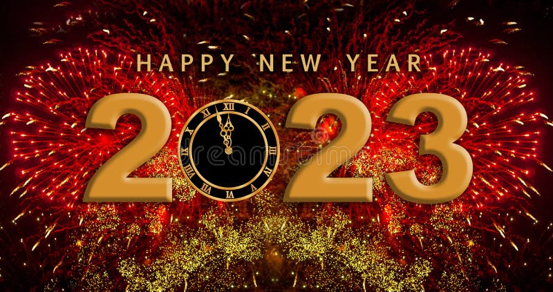 Happy New Year 2023 with Fireworks Stock Image - Image of beach, 2022:  238382615