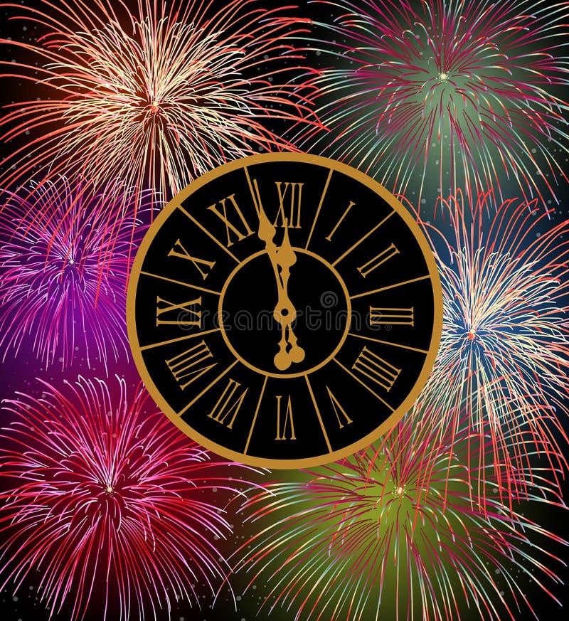 Happy New Year fireworks eve vector illustration Happy New Year fireworks eve vector illustration