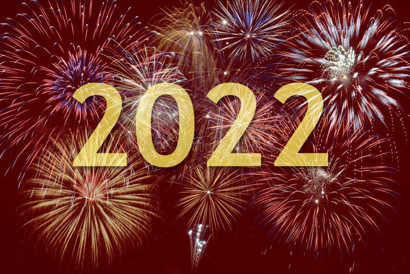 Happy new year 2022 with fireworks stock photography Happy new year 2022 with fireworks stock photography