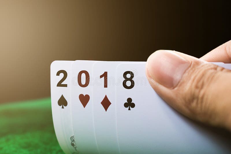 Happy new year 2018 gambling card. stock photos Happy new year 2018 gambling card. stock photos