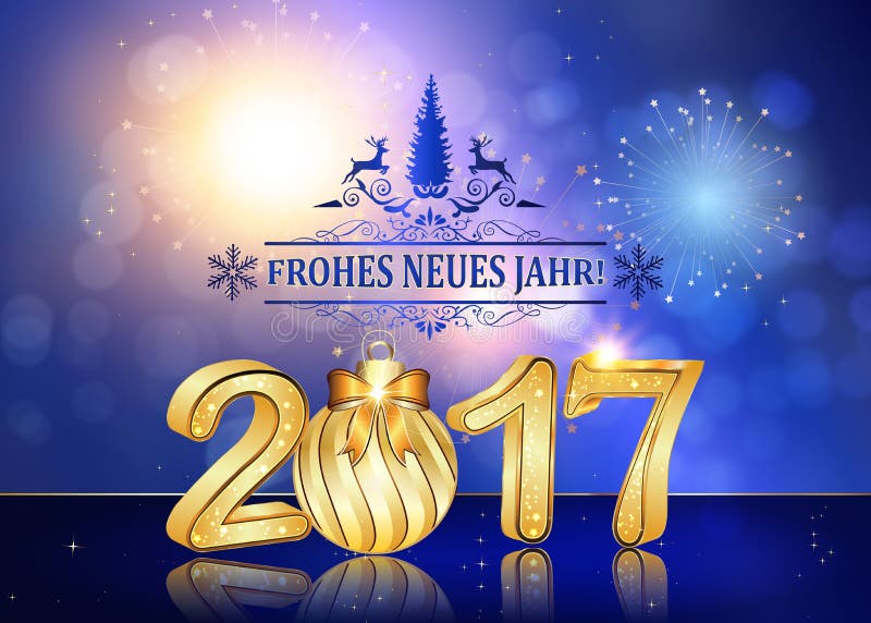 Happy New Year 2017 German Language Background Stock Illustration ...