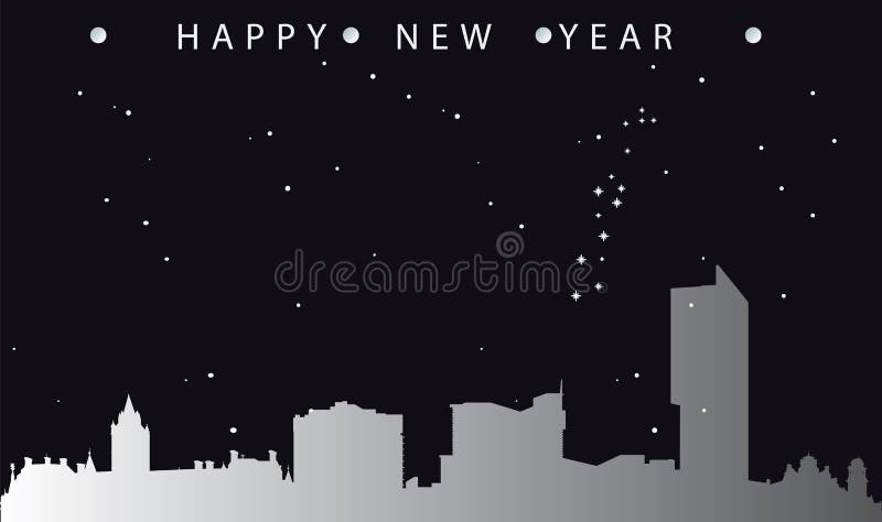 Happy New Year Greeting Card With Cityscape Of Manchester Stock Vector Happy New Year Greeting Card With Cityscape Of Manchester Stock Vector