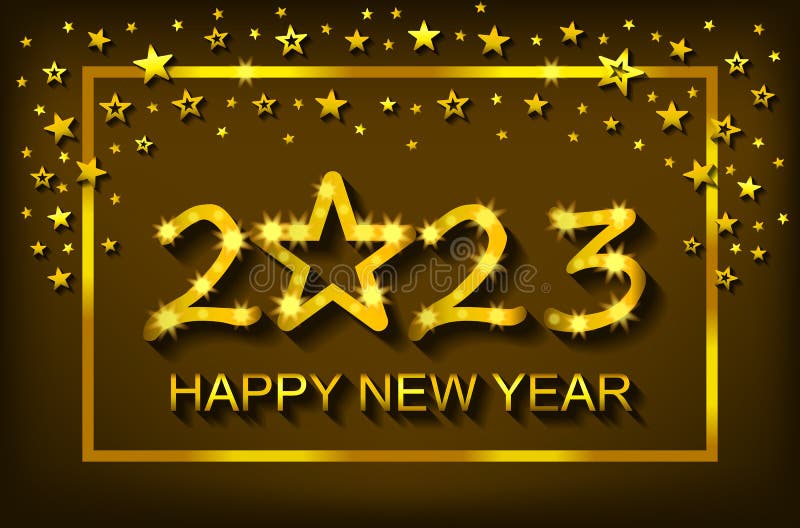 Happy New Year 2023 - Greeting Card, Flyer, Invitation - Vector Stock