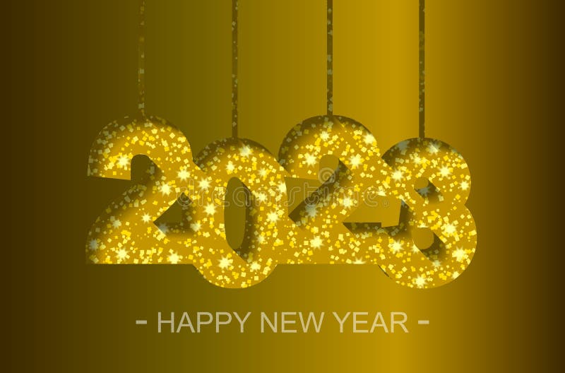 Happy New Year 2023 - Greeting Card, Flyer, Invitation - Vector Stock