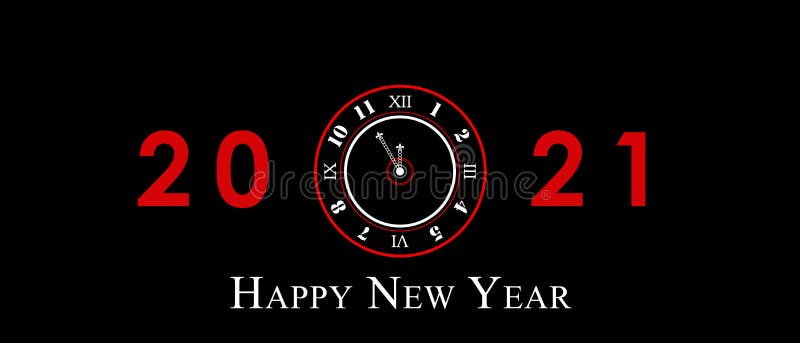 Happy New Year 2021` Greeting Card. 5 Minutes until the New Year ...