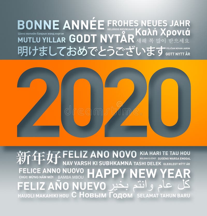Happy new year greetings card from the world