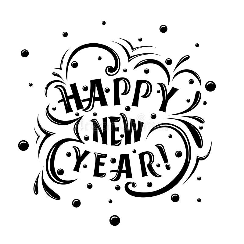 Top 95+ Images New Year Clip Art Black And White Stunning