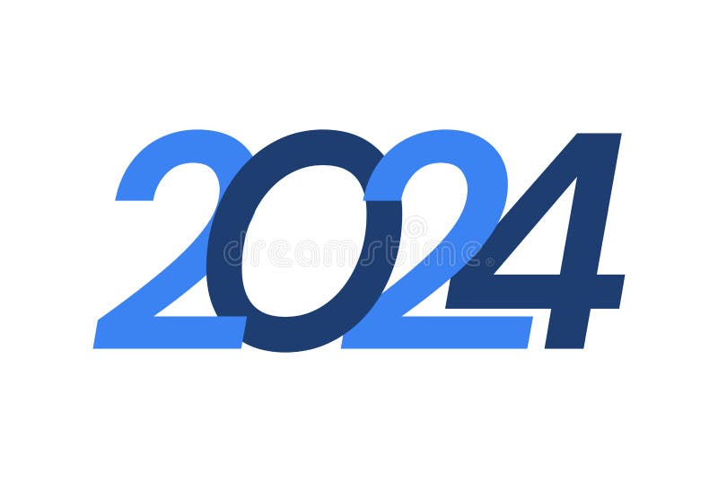 2024 Happy New Year Logo Design, New Year 2024 Modern Design Isolated