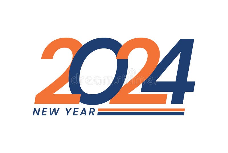 2024 Happy New Year Logo Design, New Year 2024 Modern Design Isolated