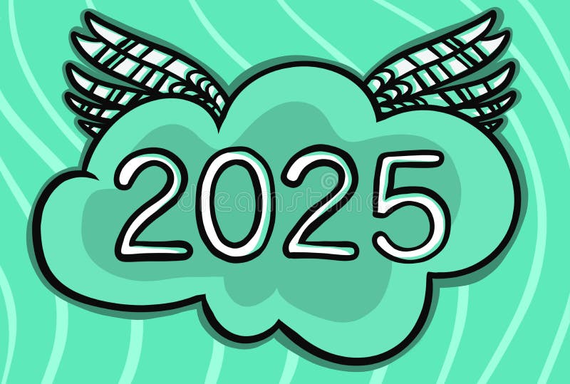 2025 Happy New Year Logo Text Design. 2025 Number Design Template