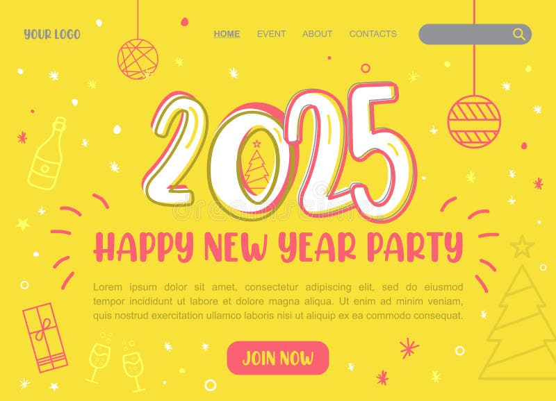 2025 Happy New Year Background for Your Seasonal Flyers, Banner