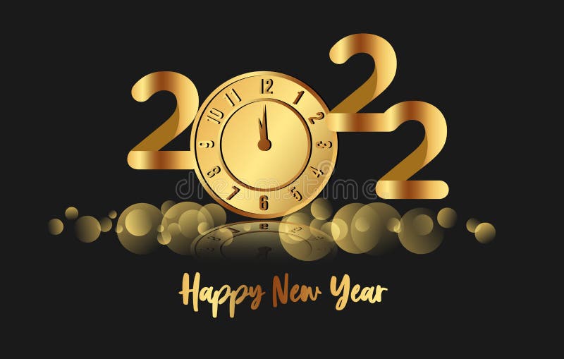Happy New Year 2022 Luxury and Elegant Design. Vector Illustration of  Golden 2022 Logo Numbers with a Clock on Black Background Stock Vector -  Illustration of elegant, element: 228209635