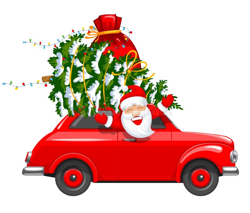 Christmas Character Santa In The Car