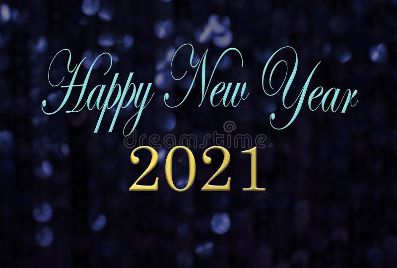 Happy New Year 2021 Message On Sparkling Background Stock