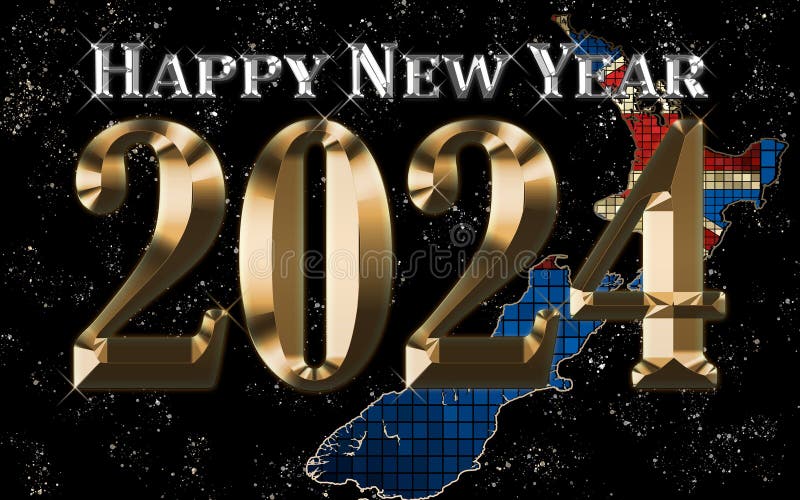 Happy New Year 2024 with Washington, D.C Stock Illustration