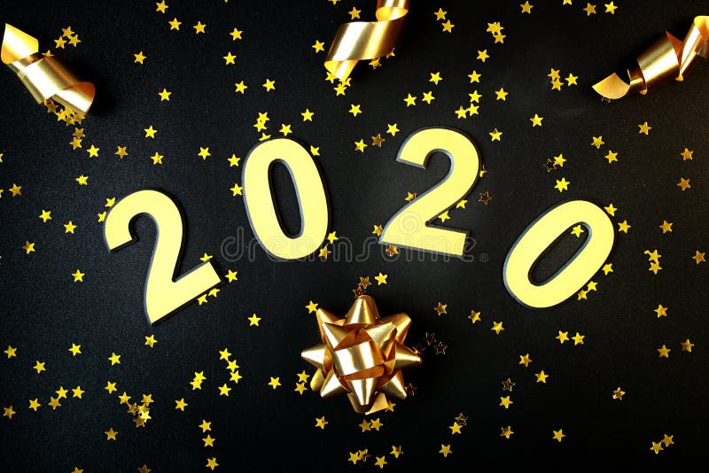 2020 Happy New Year. Number 2020 written on black background. Glowing overlay template for holiday greeting card royalty free stock photo 2020 Happy New Year. Number 2020 written on black background. Glowing overlay template for holiday greeting card royalty free stock photo