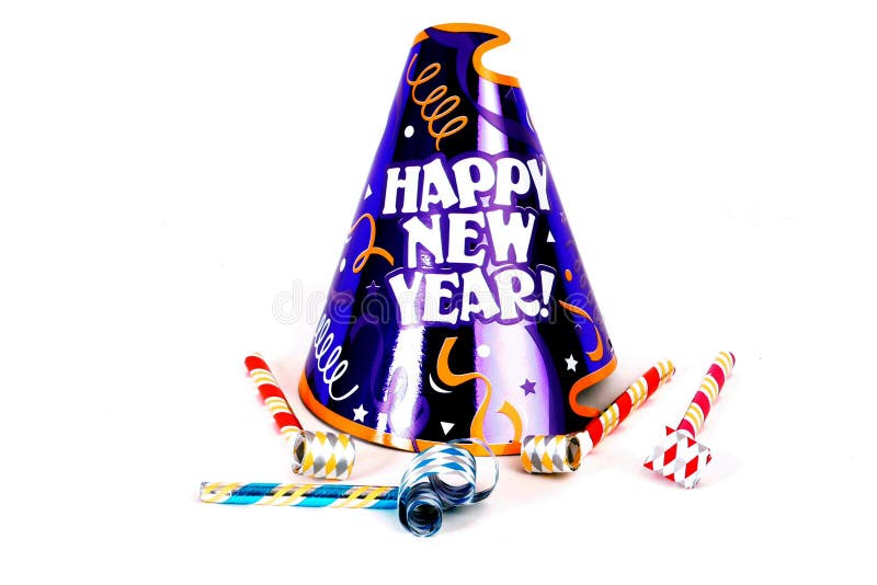 Happy new year party hat stock photo. Image of happy, year 350824