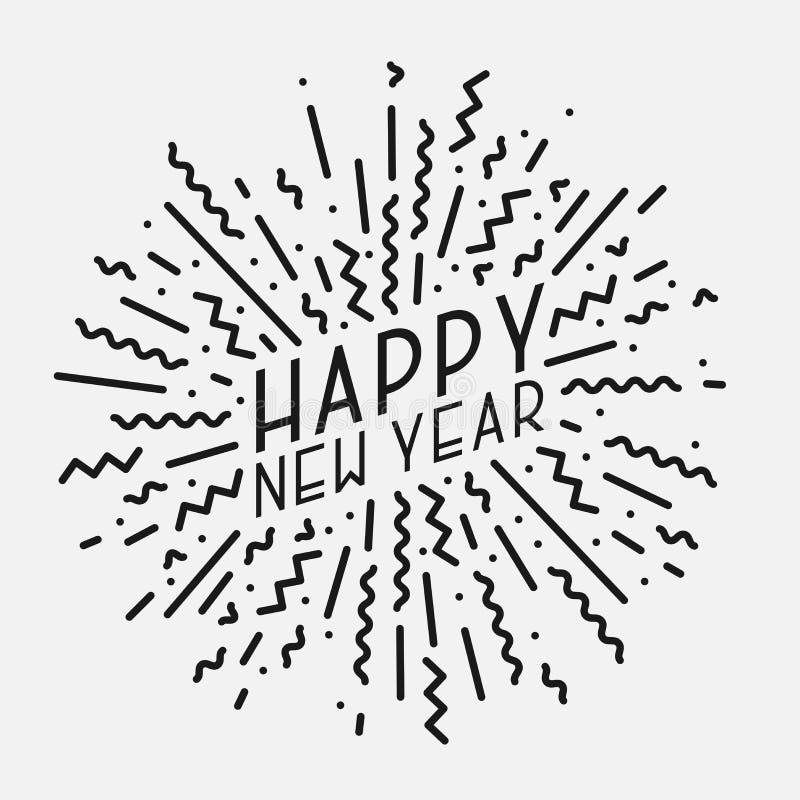 Happy New Year poster, card, banner. Trendy background in memphis style royalty free illustration Happy New Year poster, card, banner. Trendy background in memphis style royalty free illustration