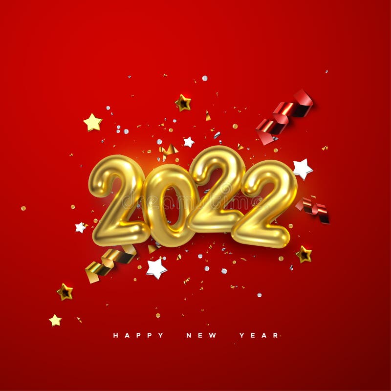 Happy New 2022 Year. stock vector. Illustration of foil - 234501752