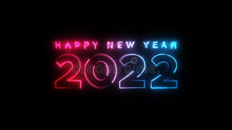 Happy New Year 2022 red blue streak neon particles bokeh background new year resolution concept. Happy New Year 2022 red blue streak neon particles bokeh vector illustration