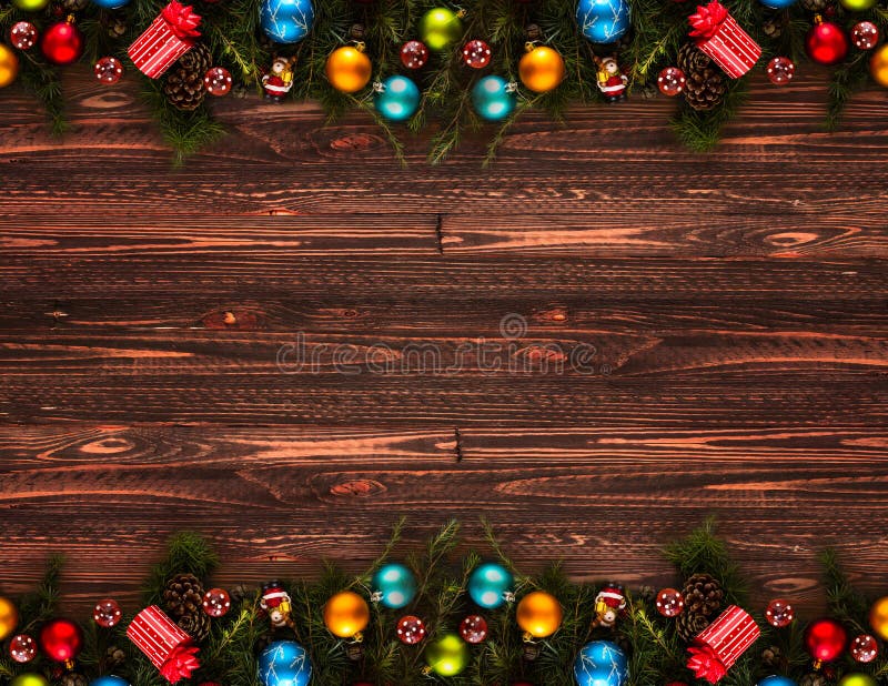 2017 Happy New Year seasonal background with Christmas baubles. 2017 Happy New Year seasonal background with real wood green pine, colorful Christmas baubles royalty free stock image 2017 Happy New Year seasonal background with Christmas baubles. 2017 Happy New Year seasonal background with real wood green pine, colorful Christmas baubles royalty free stock image