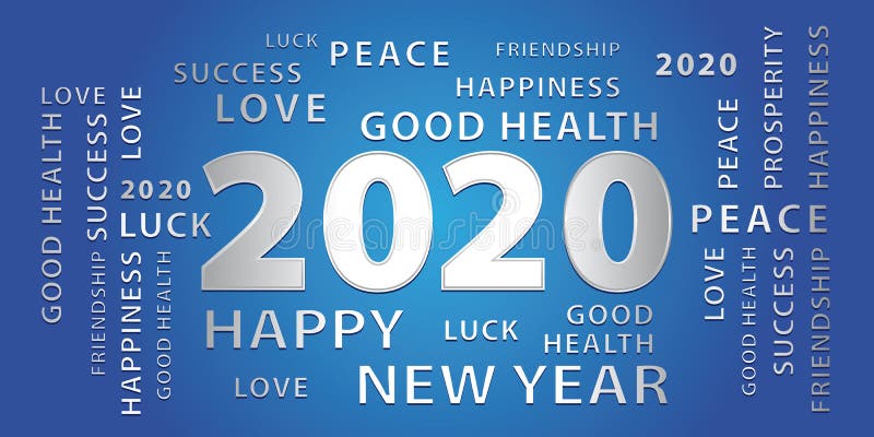 2020 Happy New Year Silver and Blue Banner. Stock Vector ...