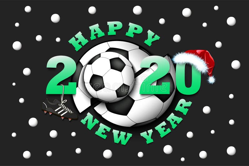 football on christmas 2020 Happy New Year 2020 And Soccer Ball Stock Vector Illustration Of Decorative Poster 162543864 football on christmas 2020