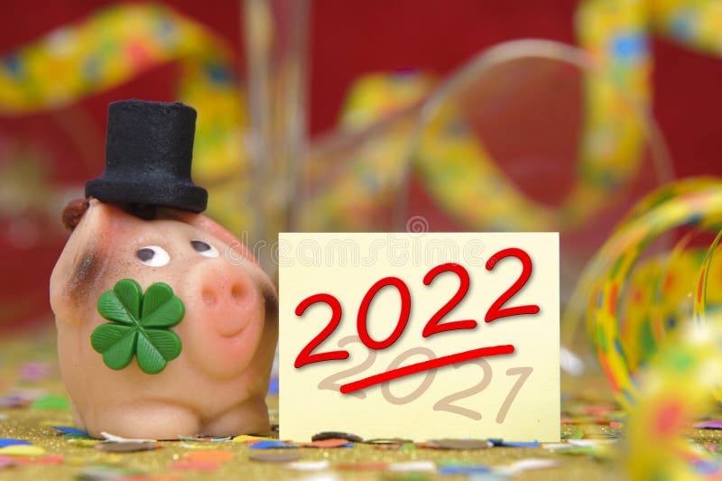 Happy new year 2022 with talisman stock photos