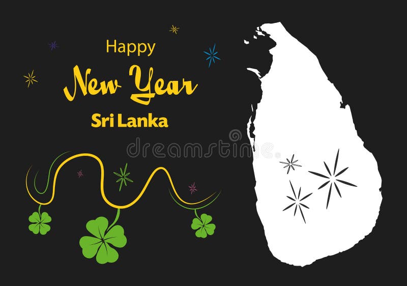 Happy New Year Theme With Map Of Sri Lanka Stock Illustration