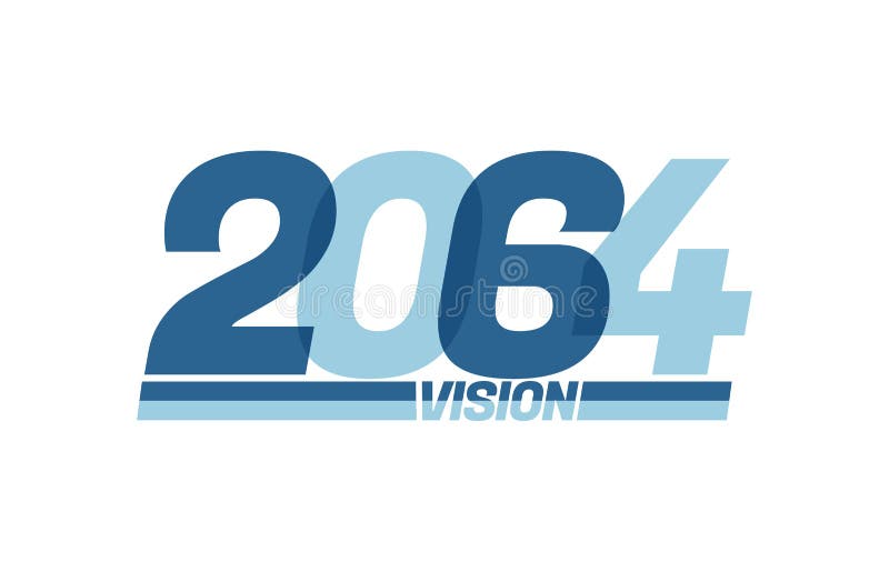 Happy new year 2064. Typography logo 2064 vision, 2064 New Year banner royalty free illustration
