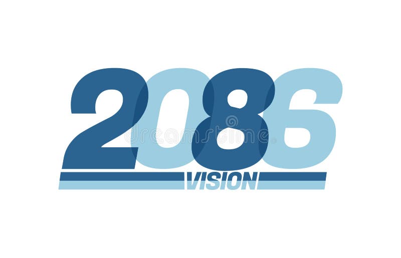 Happy new year 2086. Typography logo 2086 vision, 2086 New Year banner vector illustration