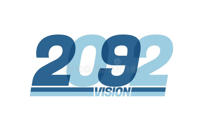 Happy new year 2092. Typography logo 2092 vision, 2092 New Year banner vector illustration