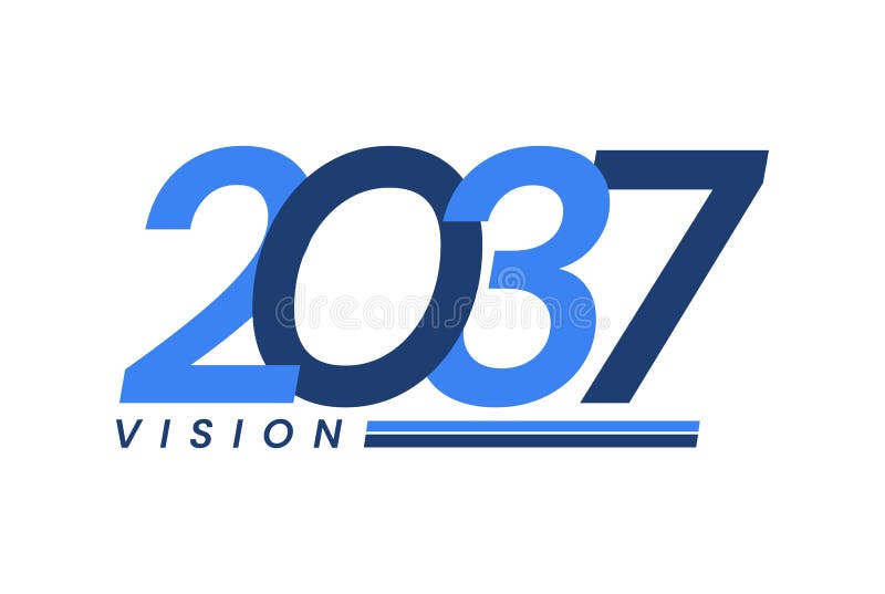 2037 Happy New Year Logo Design, New Year 2037 Modern Design