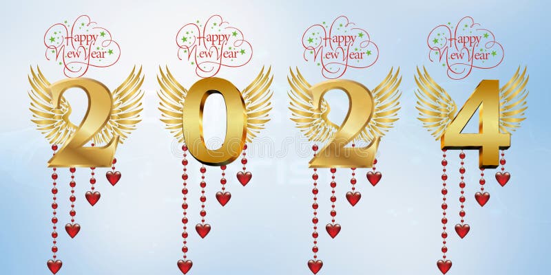 Happy New year 2024 stock illustration. Illustration of 2026 - 135301083