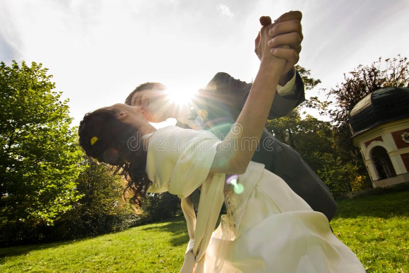 Happy newlywed couple royalty free stock photography Happy newlywed couple royalty free stock photography